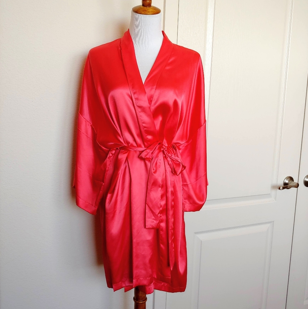 Victoria's Secret Satin Kimono Robe with Pockets